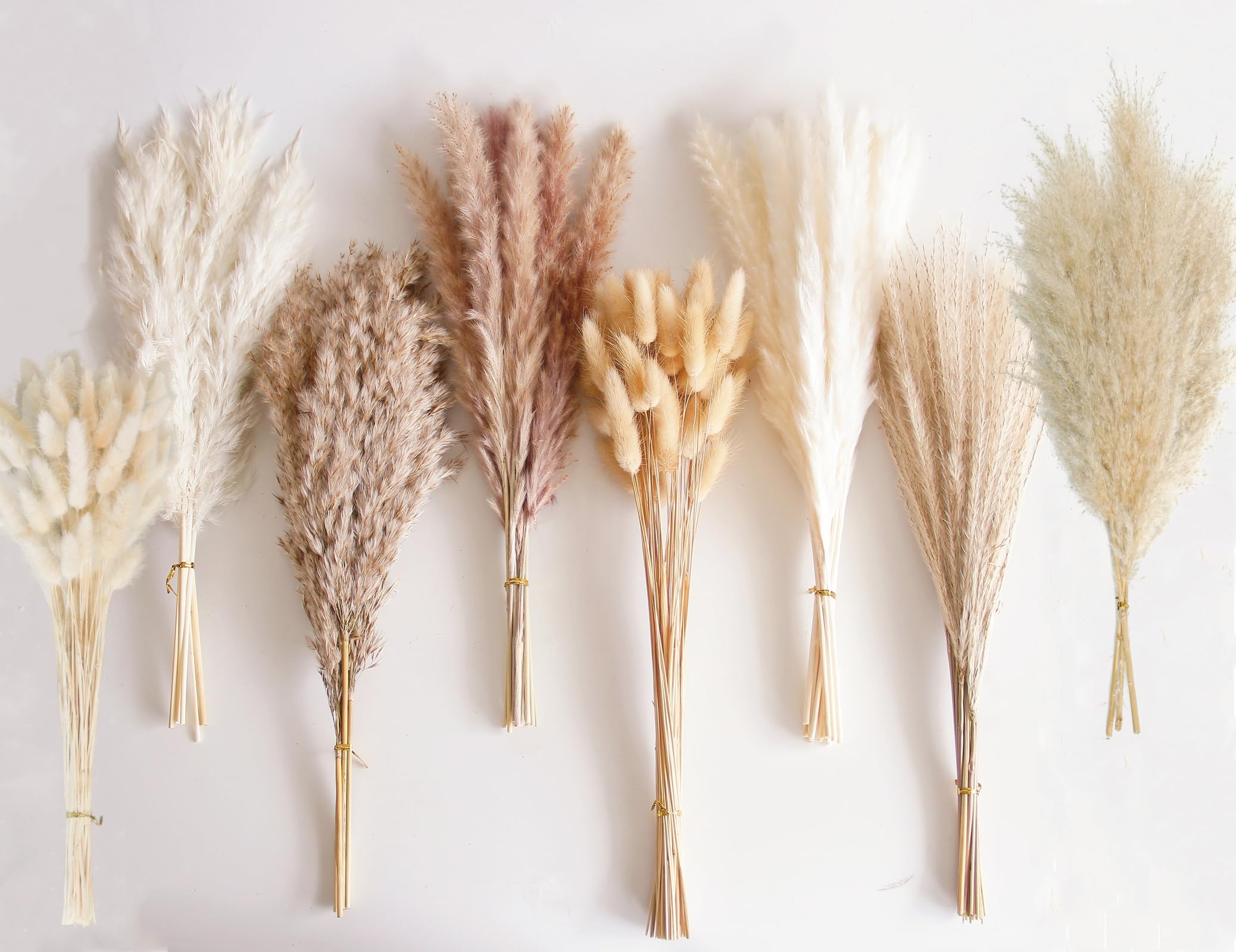 Bannifll 128 Pieces Dried Pampas Grass Bouquet, Boho Table Decoration, Dried Bunny Tails - Image 2