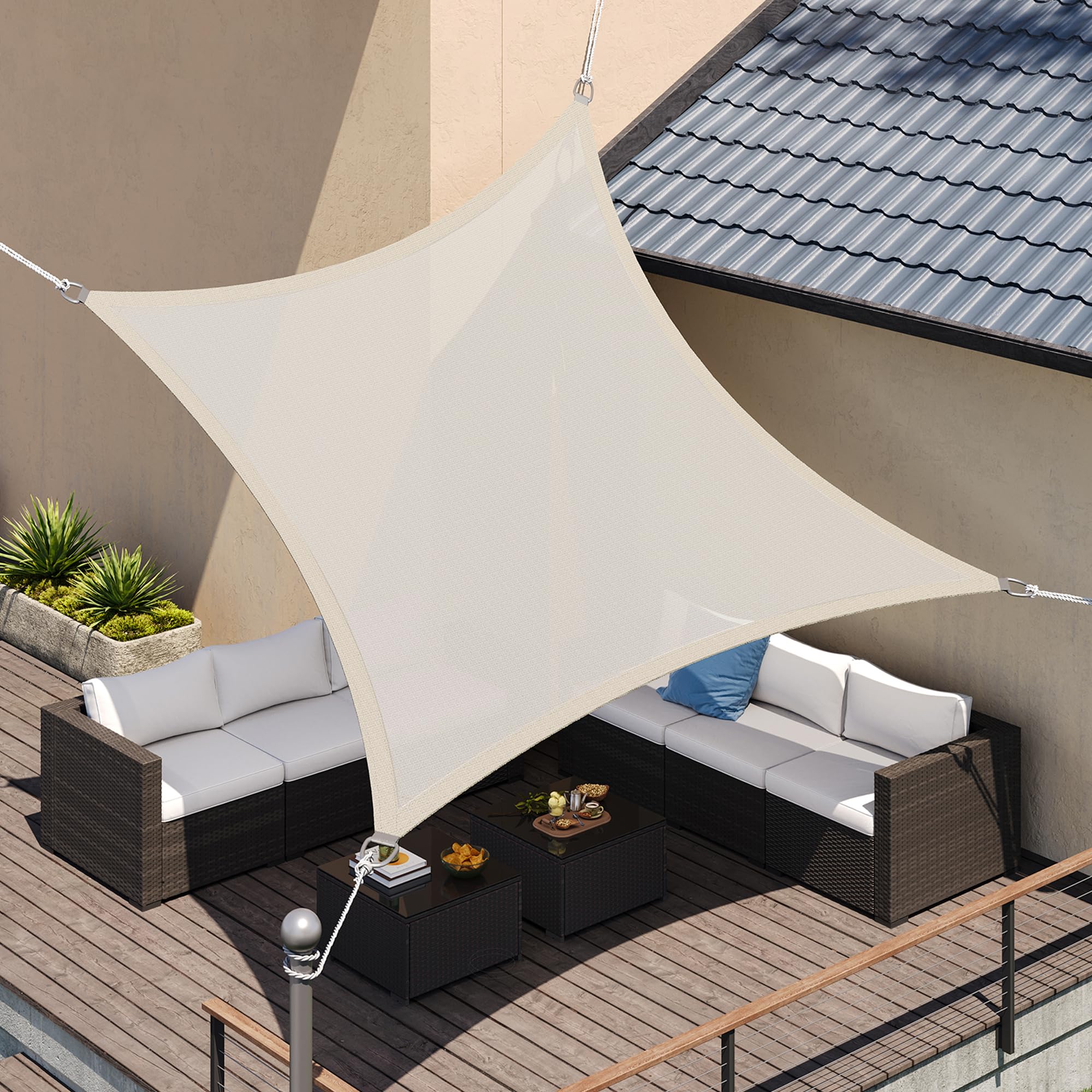sonnensegel 5 eckig SONGMICS x 5 m, luftdurchlässig, UV-Schutz, HDPE Kunststoff ALAIKO-EXCHANGES-MM-E-3190-MX-MFSR Größe:50x25cm Familienurlaub im Zittauer Gebirge