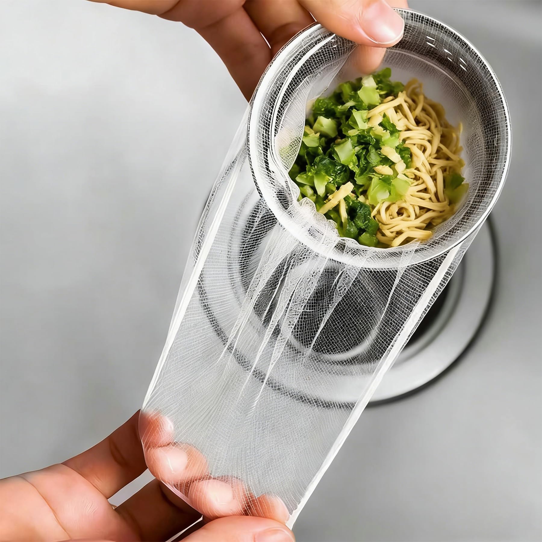 Hoowkawen Disposable Kitchen Sink Strainer Mesh Bag, Elastic Fit Sink Drain Strainer for Collecting Food Waste (200PCS)