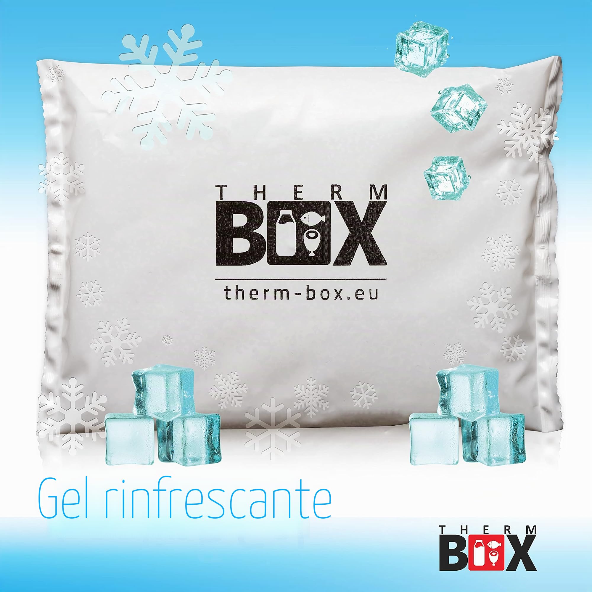 THERM BOX Set di 4 batterie refrigeranti professionali da 450 g, riutilizzabili, bianco (Cooling-Gel.CP_p4)
