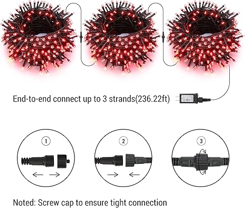 Miniatura 2 de Brizled - Extensión extralarga de luces LED impermeables para decoración de navidad y halloween, en exteriores e interiores, 78.74 pies y 240 mini