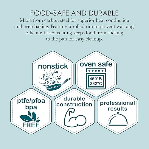 Vista 8 de Chicago Metallic Bandeja Profesional para Lasaña Trio, Perfecta para panes de molde, pasteles y más, 12.5 por 16 por 3 pulgadas, Plateado