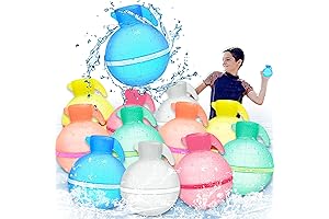Water Balloons Grenade, 12-Pack of Reusable Self-Sealing Water Balloons for Exhilarating Summer Water Games