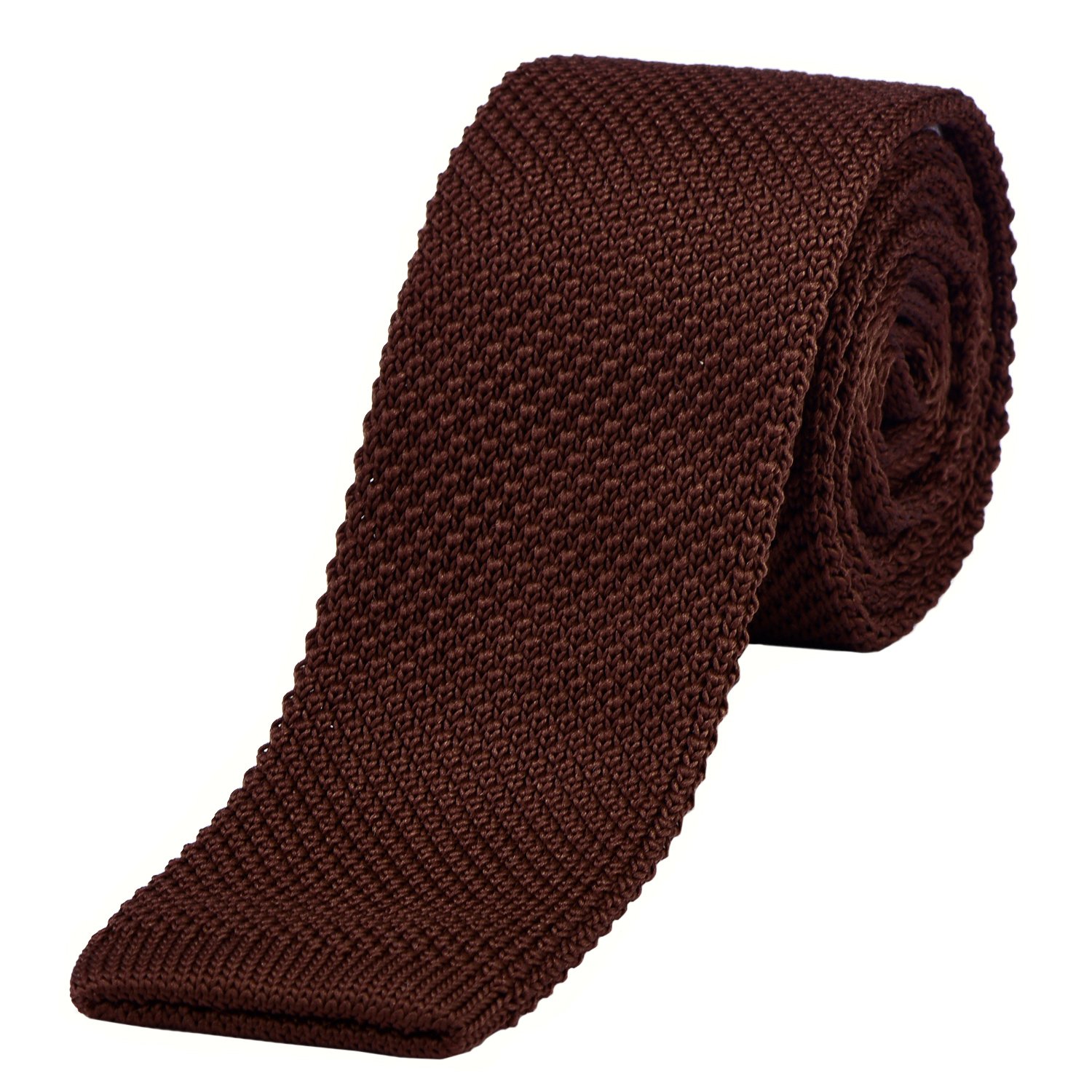 Dondon Men's Brown Knit Knitted Tie Slim