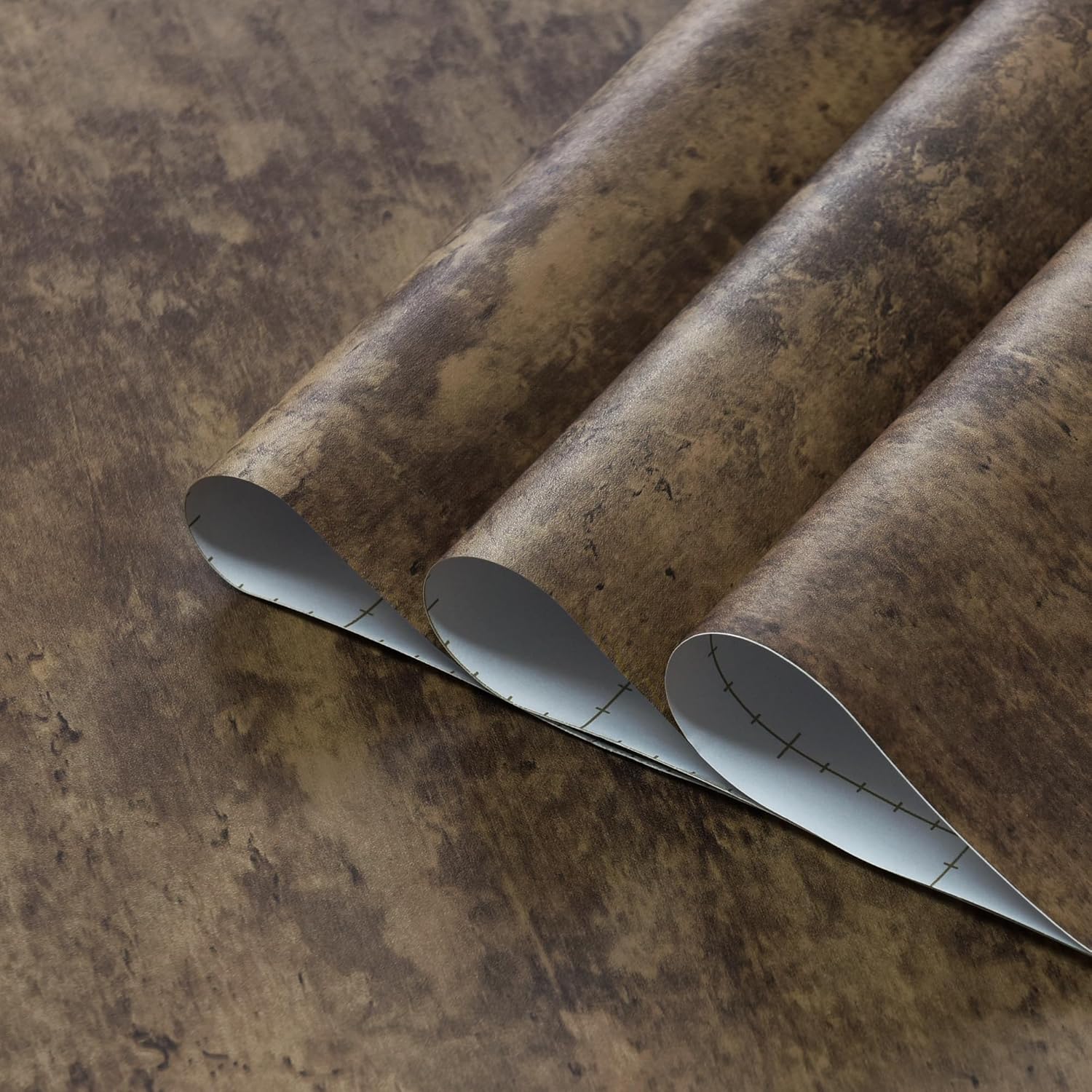 32x157inch Wide Dark Brown Concrete Wallpaper Peel and Stick Tan Cement Contact Paper Retro Industrial Style Wall Paper Matte Thick Bubble-Free Design Waterproof Self-Adhesive Vinyl Furniture Sticker