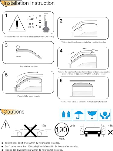 Miniatura 3 de 4 piezas para 2004-2014 Armada Sun Rain Guard Viseras de ventana