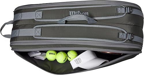 Miniatura 5 de WILSON Tour - Bolsa para raqueta de tenis - Verde oscuro y gris piedra