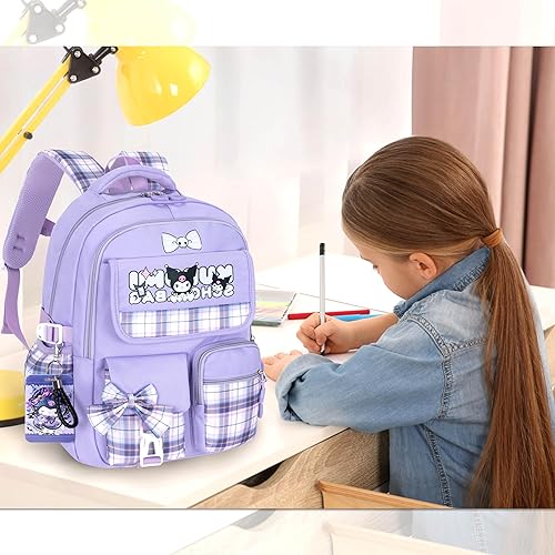 Miniatura 7 de Roffatide Mochila de anime para nuevo semestre con bonitos alfileres, antirrobo, mochila para computadora portátil, mochila de viaje para