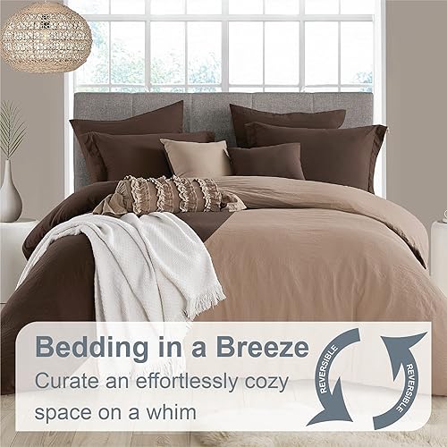 Miniatura 2 de Swift Home Juego de funda de edredón y funda de edredón de microfibra prelavado, ultra suave, ligero y duradero, gris carbón, matrimonialqueen (90 x