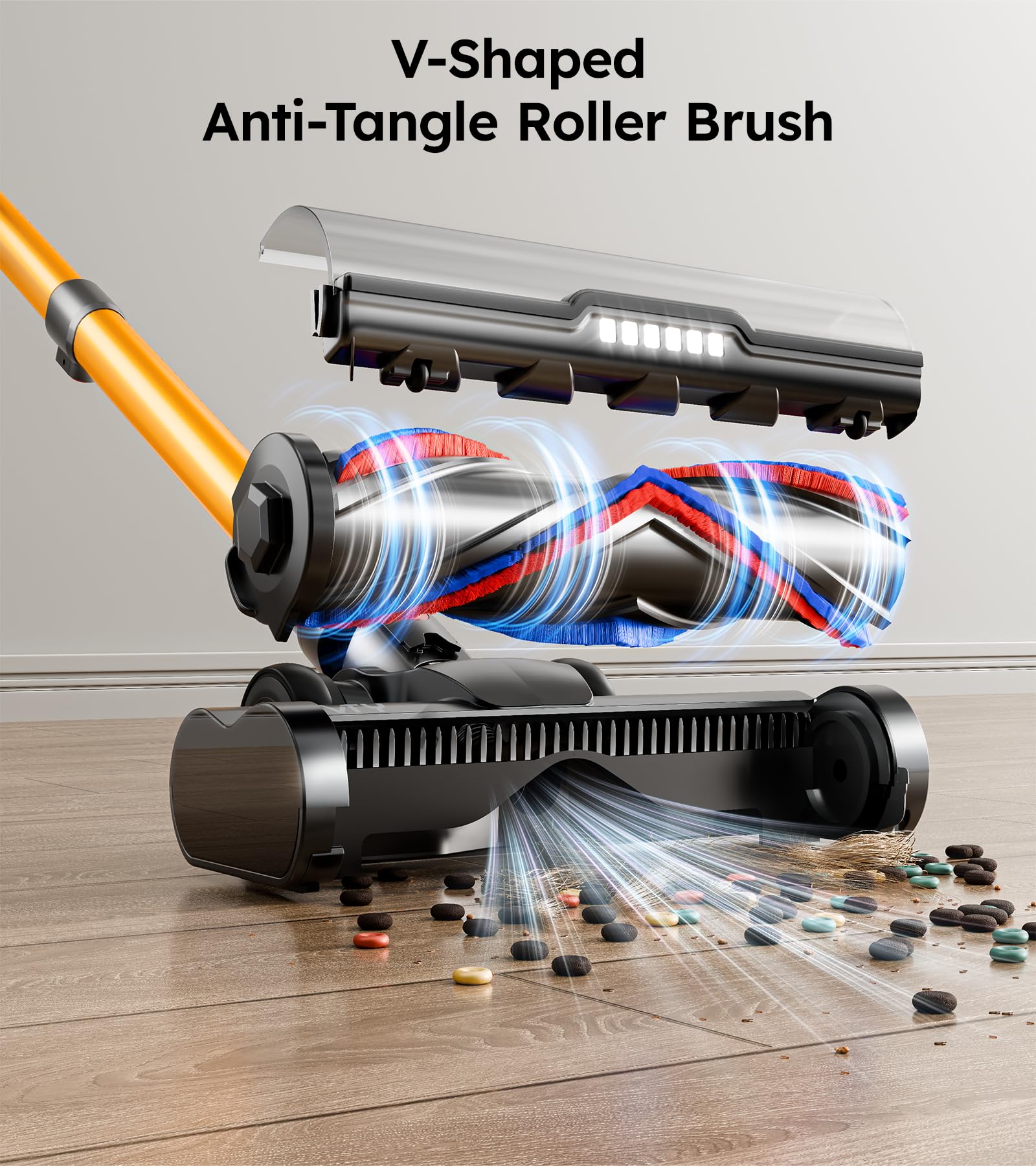 Aspiradora inalámbrica, 650 W, 55 kPa, 70 minutos de autonomía, aspiradora de mano inalámbrica, aspiradora inalámbrica con base de apoyo, aspiradoras para el hogar, pelo de mascotas y alfombras