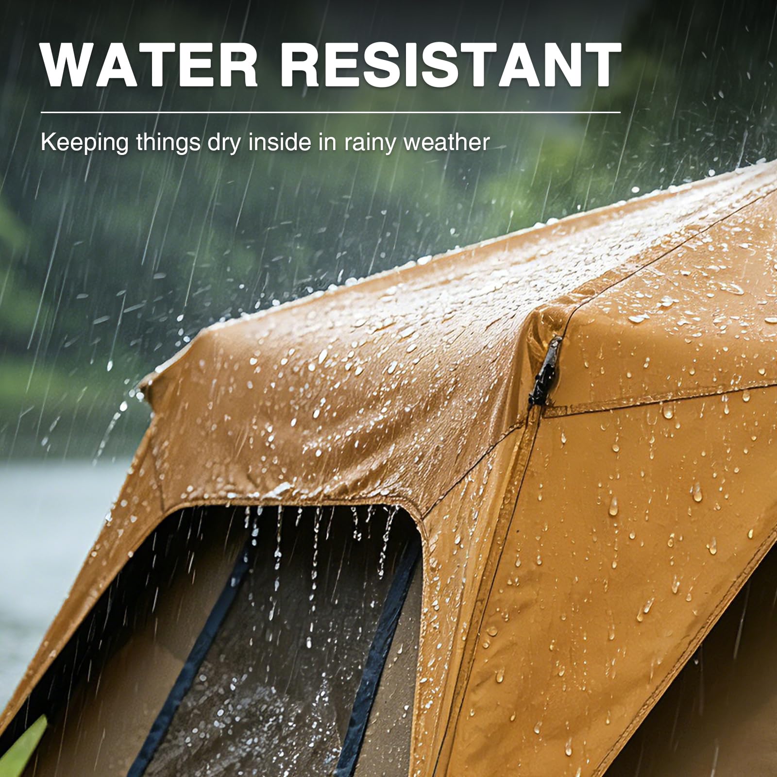 EVER ADVANCED 6 Person Camping Tent, Blackout Design Tent for Camping Instant Cabin Tents for Family with Rainfly, 60s Easy Setup, Water-Resistant