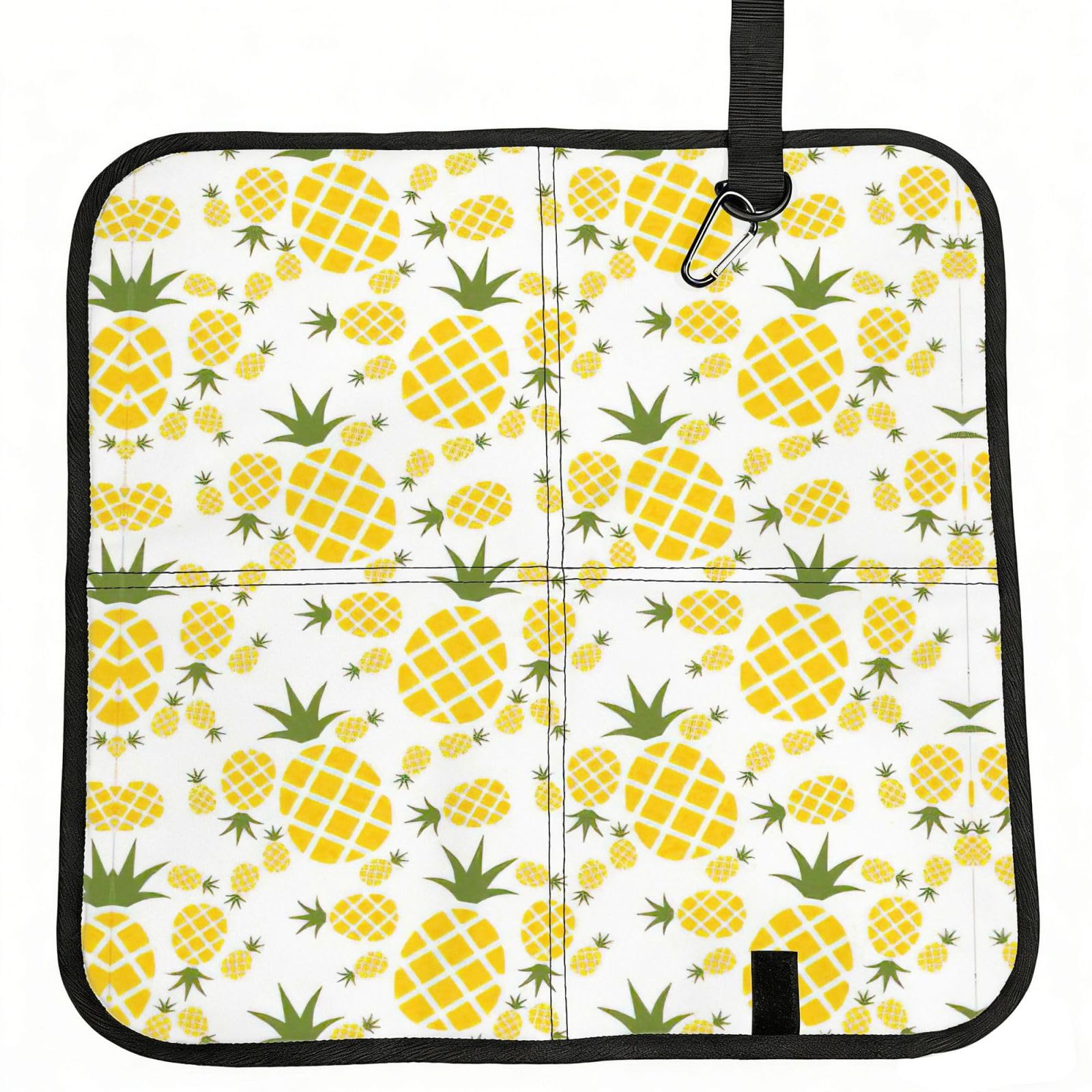 eeprty Pineapple.. Printed Portable Seat Cushion Strap, Foldable Pad for Stadium Bleachers Hiking Travel