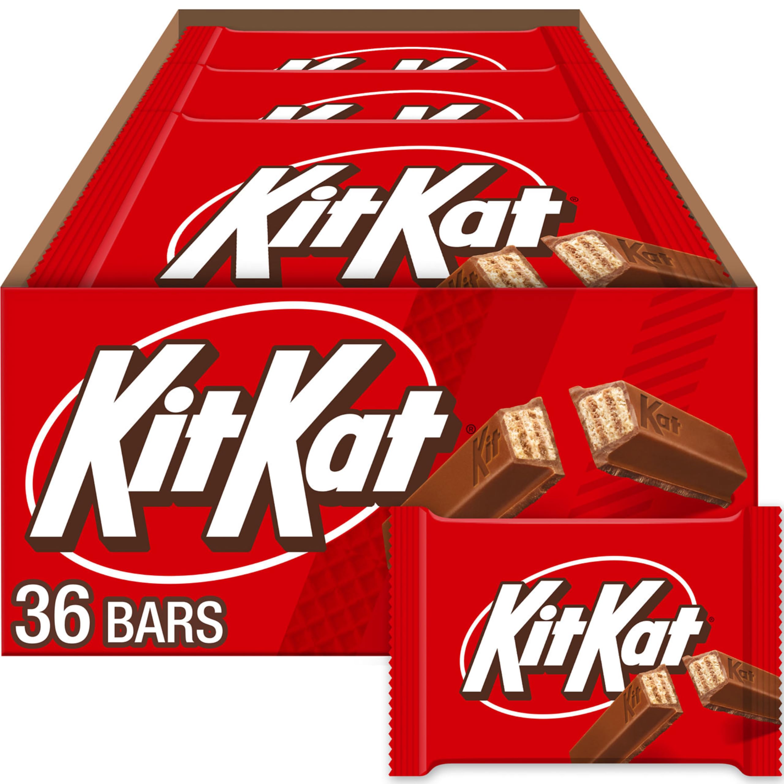 Kit KatMilk Chocolate Wafer Candy Bars, Halloween Candy, 1.5 oz (36 Count)