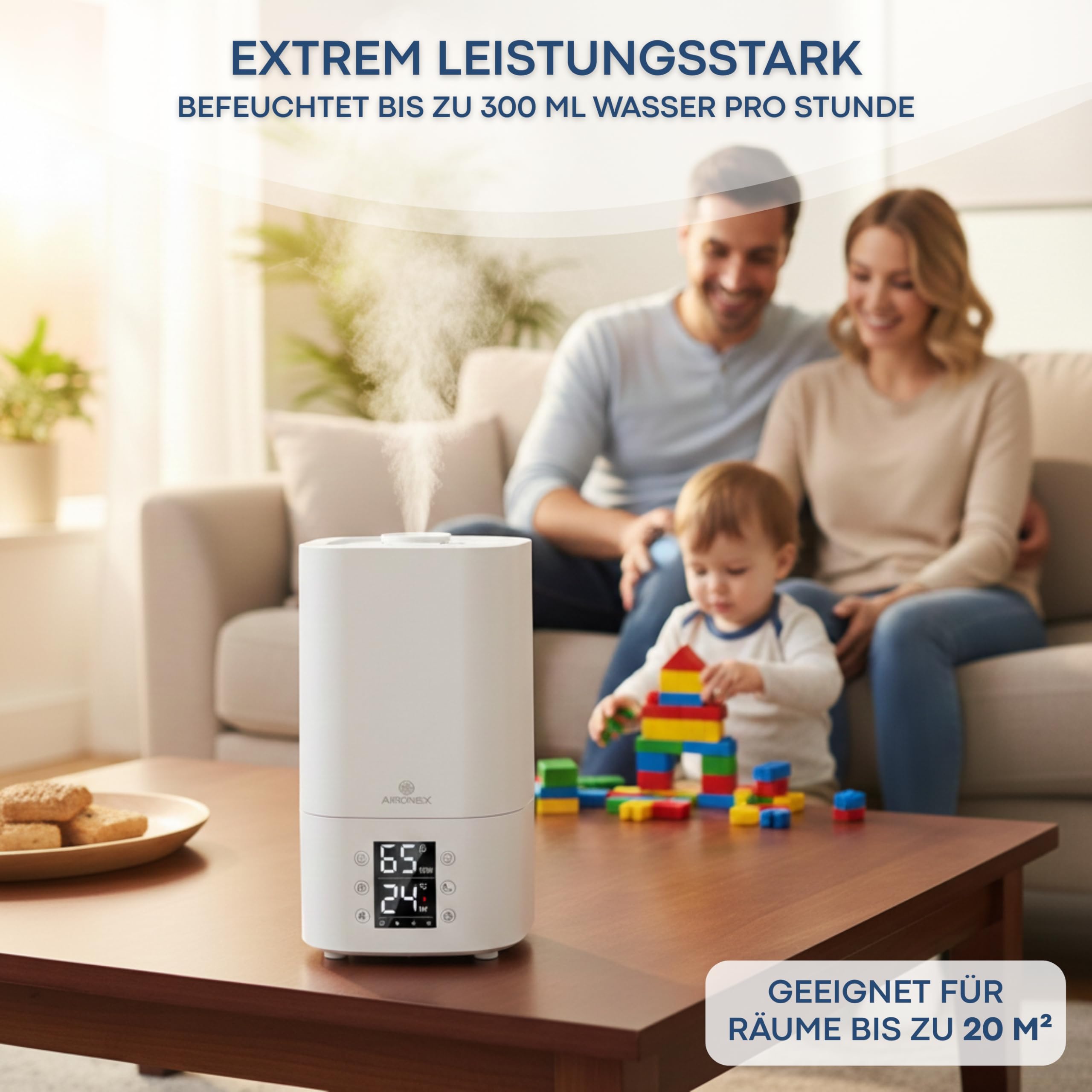 Humidificador de 3,8 litros - Topfill - Aroma - Humidifier - Adecuado para sala de estar, oficina, habitación de bebé, dormitorio