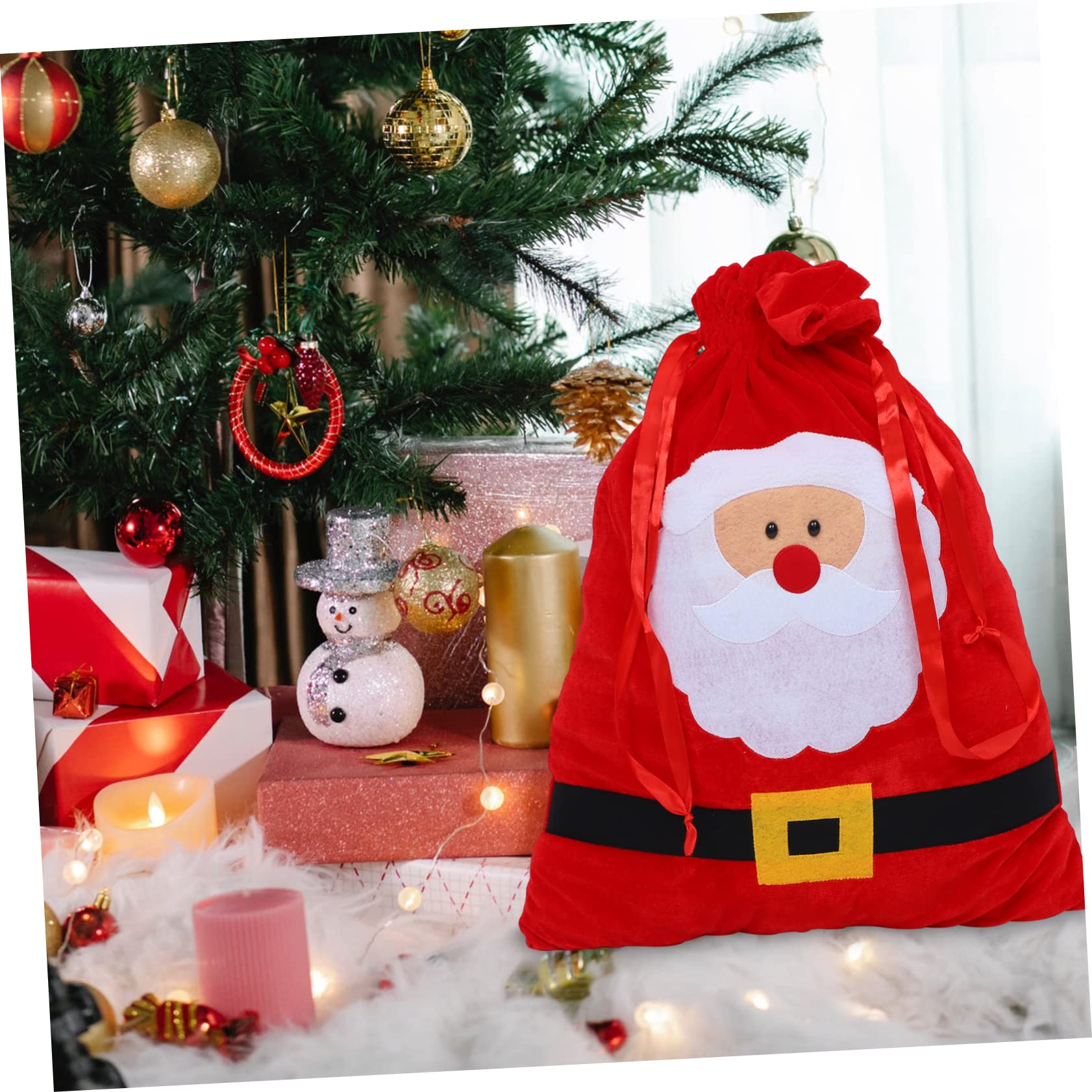 FRCOLOR 3 Piezas Bolsa de Bolsa de almacenamiento navideña bolsas de de fiesta de navidad christmas bag bolsas navideñas bolsa de dulces bolso de lazo de Paño