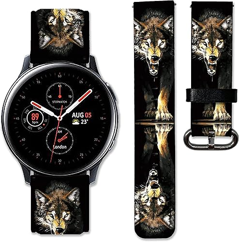 Miniatura 1 de Correa de cuero de repuesto compatible con Samsung Galaxy Watch4 Active 2 Watch4 Classic Active 2 Watch 3 Gear S3 S2 y otros relojes de 20 y 0.866in
