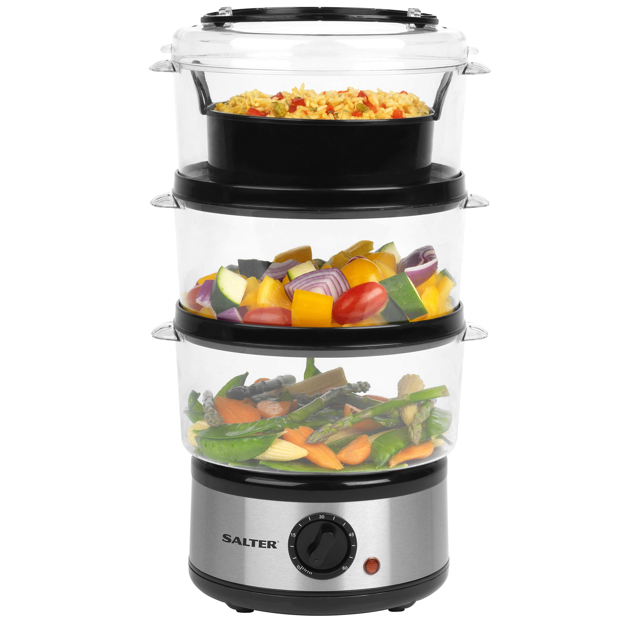Buy Salter 3Tier Food Steamer 7.5L Stainless Steel MultiCooker, Meat, Dumpling & Vegetable