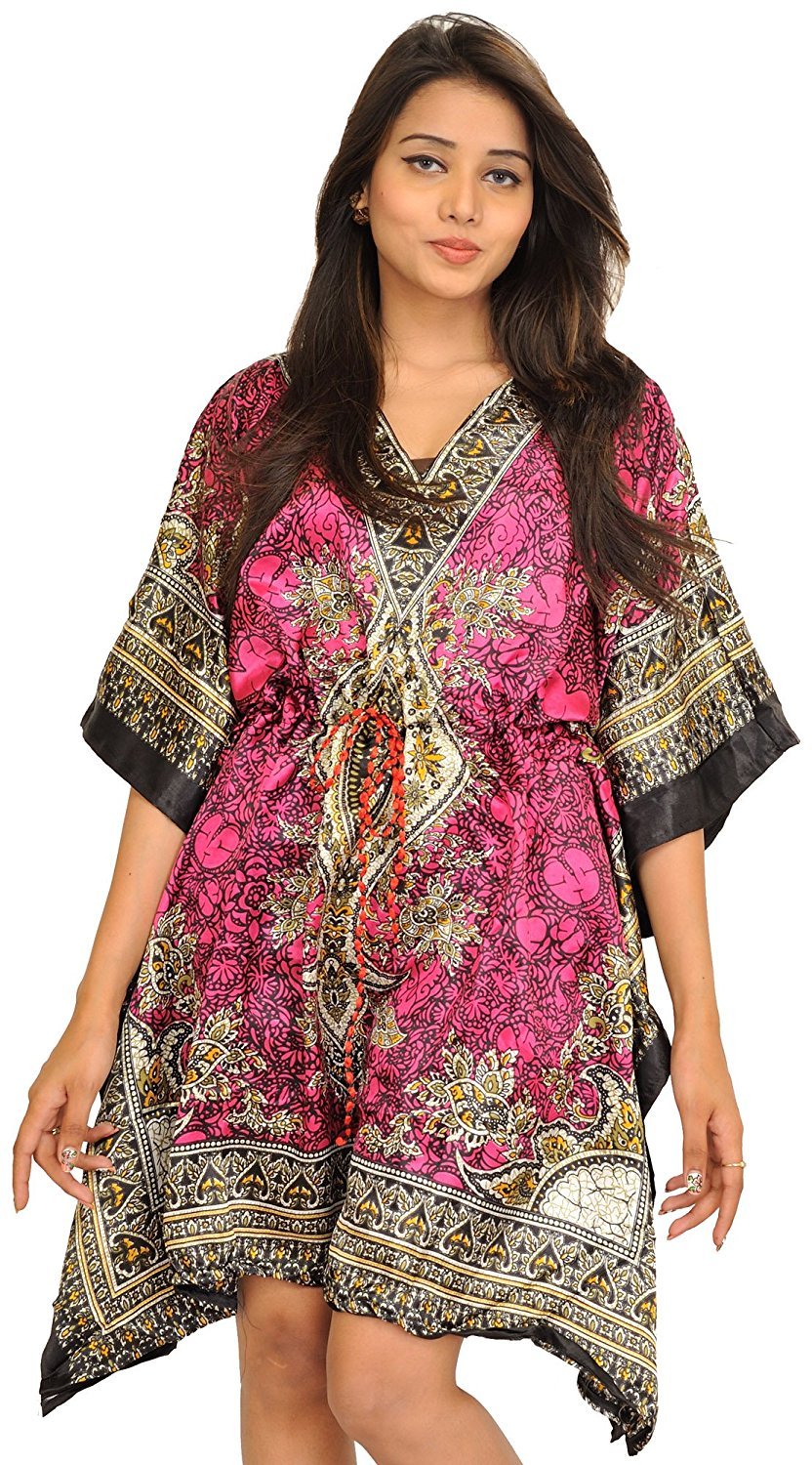 Womens Floral Print Long Kaftan Tunic Dress Maxi Kaftan Plus Size Cover up Dresses