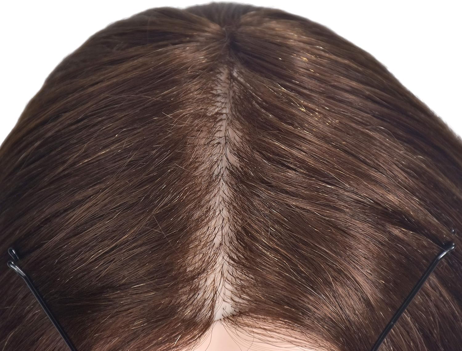 Testa di manichino da allenamento per parrucchiere, capelli 100% reali da 50 cm - 55 cm di lunghezza, supporto incluso