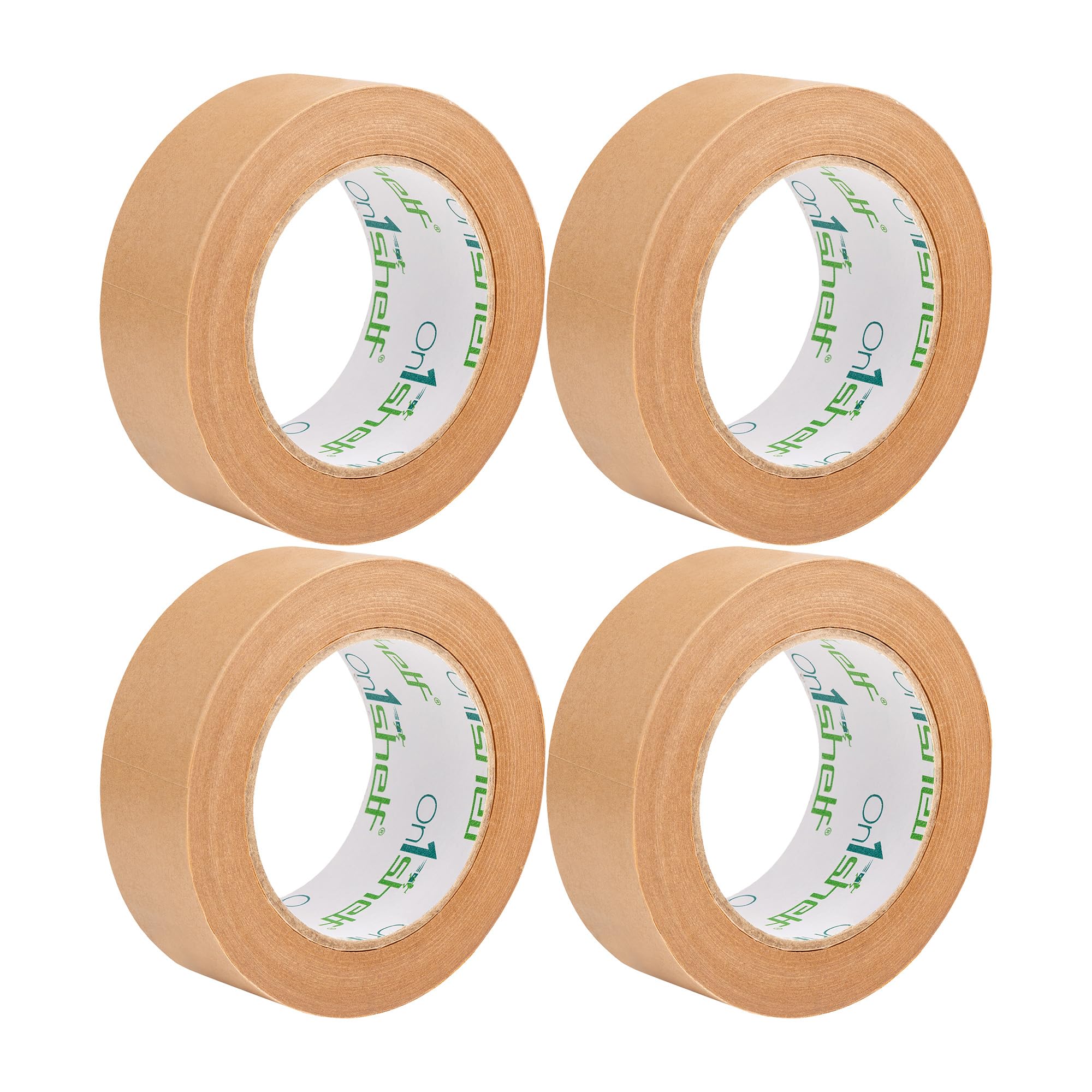 On1shelf® Eco-Friendly Biodegradable Kraft Carton Sealing Tape - 50m Long |100% Recyclable & Sustainable Packing Solution (4, 36mm)