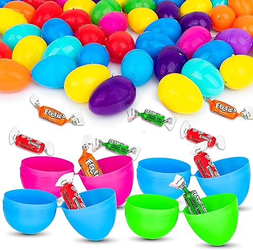 Huevos rellenos de caramelo para la caza de huevos de Pascua, huevos de Pascua de plástico precargados con caramelos, huevos de plástico rellenos