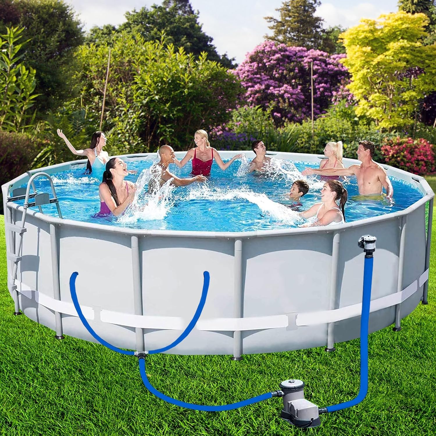 Manguera Flexible para Piscina de 32 mm, Manguera de conexión de Filtro de Piscina Duradera y Flexible, Manguera de Bomba de Agua con Cloro Resistente a los Rayos UV