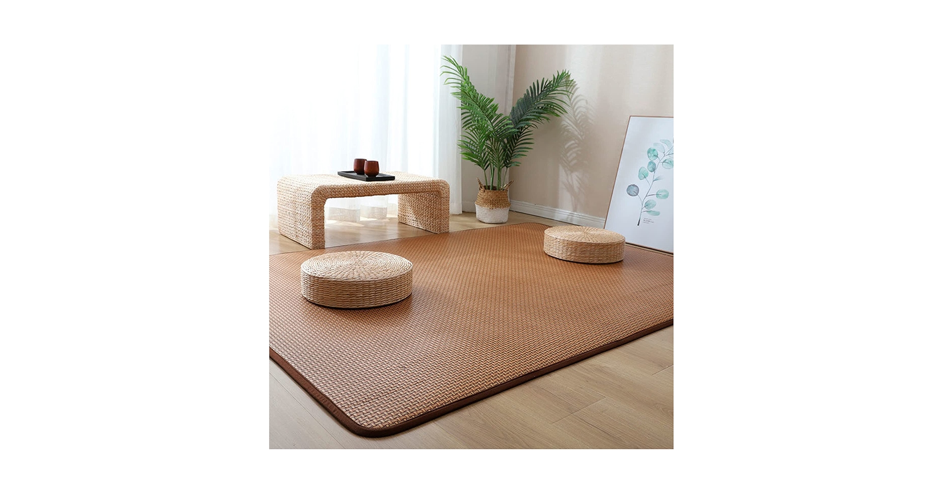 Amazon.com: Japanese Tatami Floor Mat, Natural Rattan Non