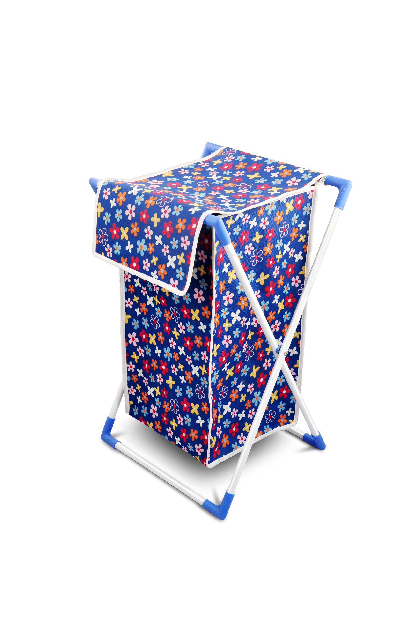 BonitaCESTA Laundry Basket, Blue Flower