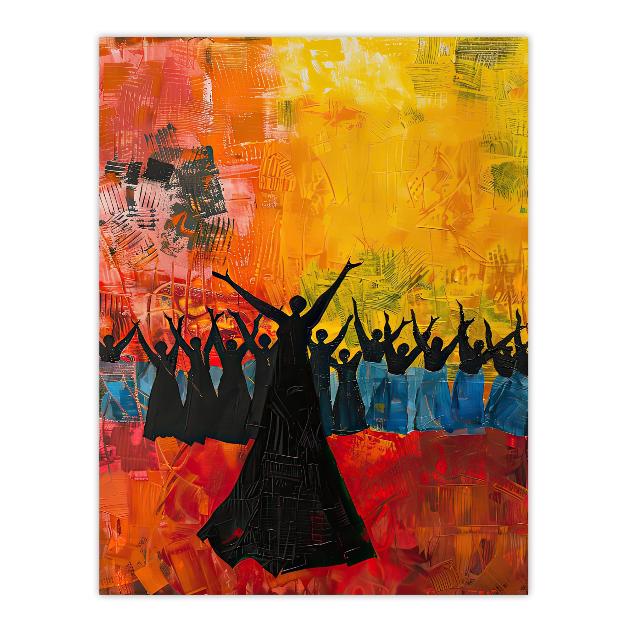 Artery8 Colourful Choir Praise Rainbow Oil Painting Living Room Large Wall Art Poster Print Thick Paper 18X24 Inch