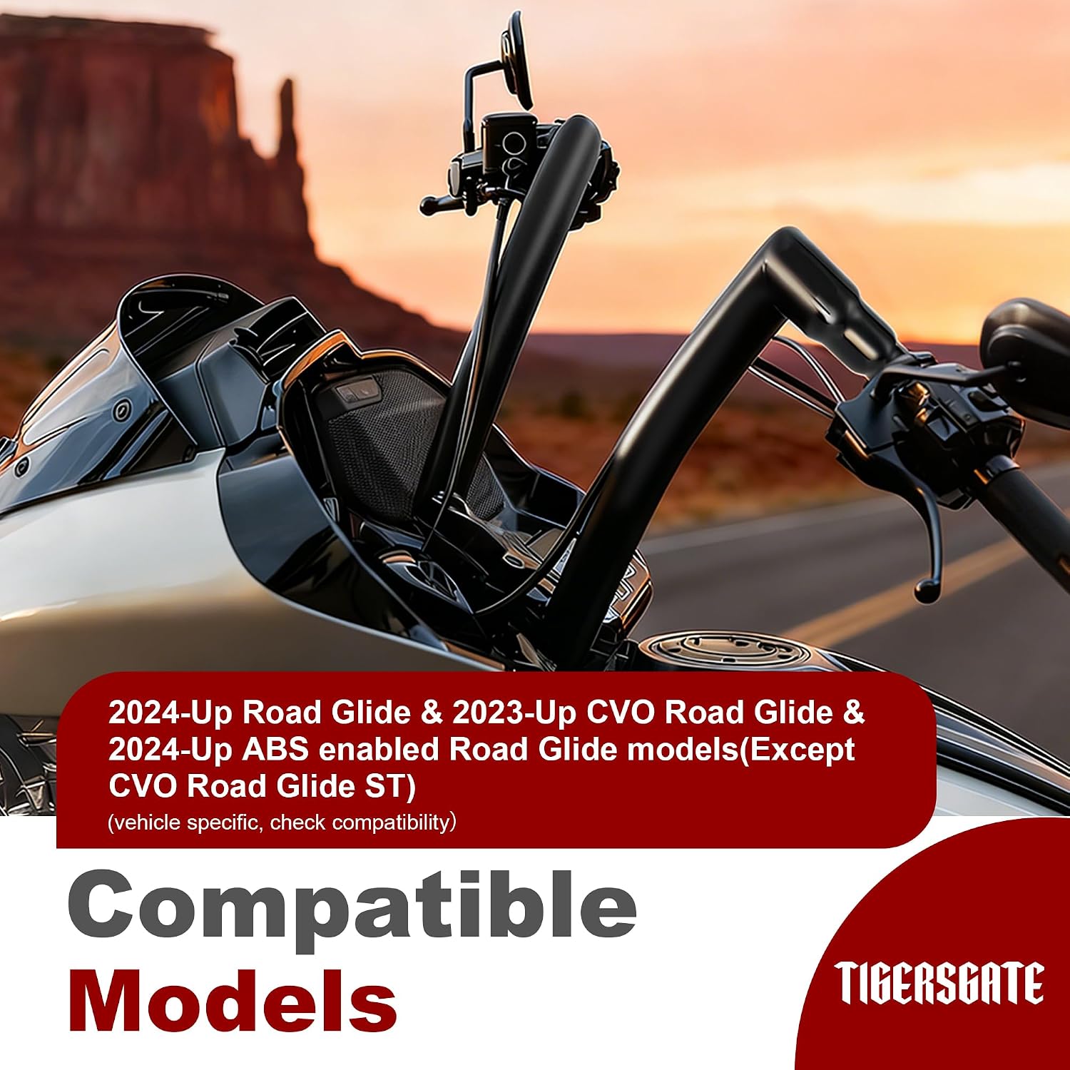 14" Road Glide Handlebar, 1.5" Ape Hanger, Black, 2023-Up FLTRXSE & 2024-Up Road Glide & ABS Enabled Models (Except FLTRXSTSE)