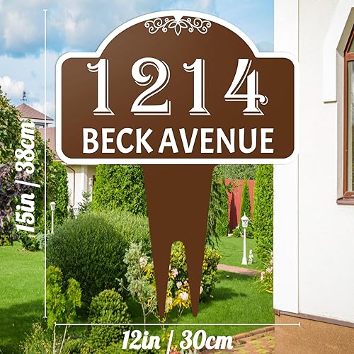 Miniatura 2 de Letrero personalizado para dirección de casa, placa de aluminio personalizada para dirección del hogar, placas de números de casa para jardín