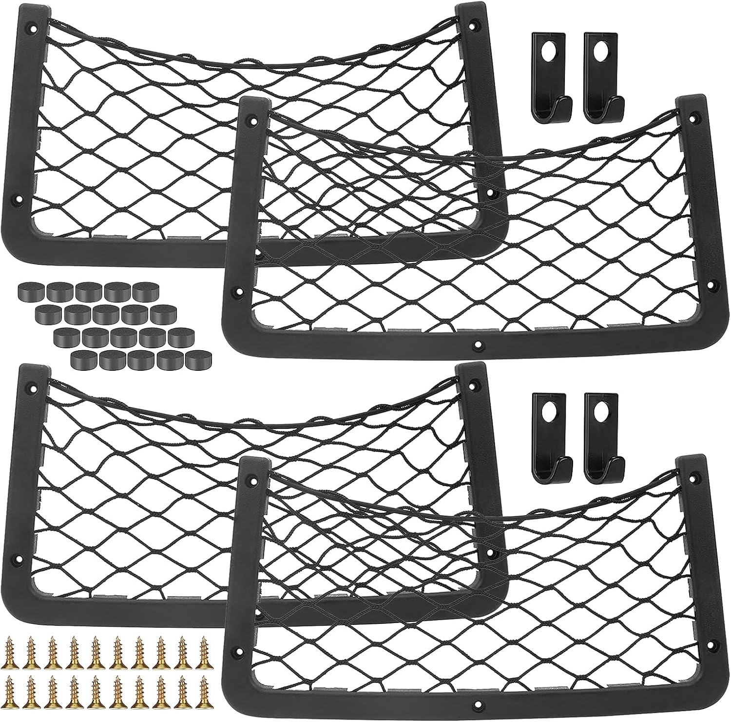 Vegena Storage Nets for Campervans, 4 Stück Car Storage Net Bag with