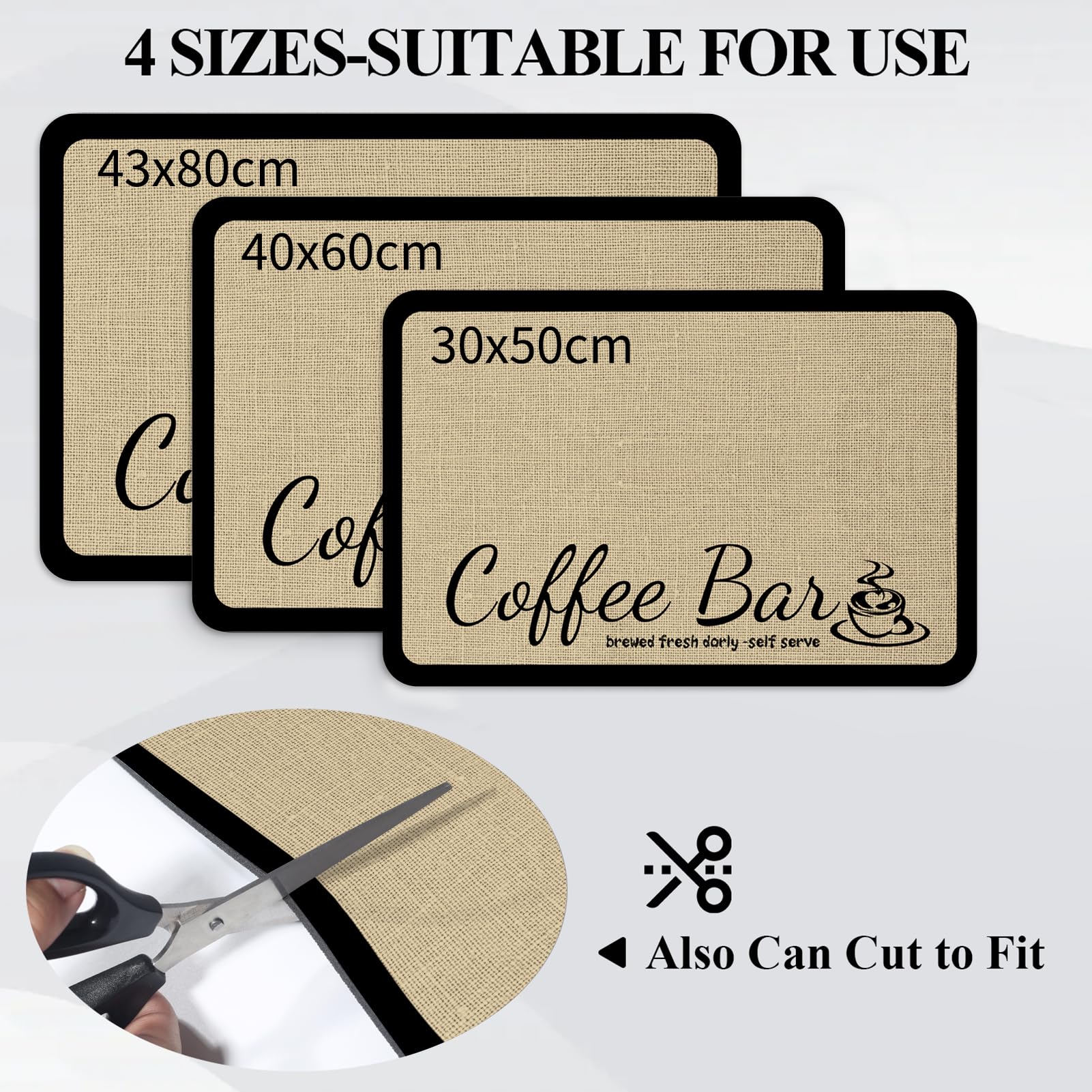 Tappetino da caffè Assorbente Antiscivolo,Tappetino per Macchina da caffè Super Assorbente,Tappetino Scolapiatti Assorbente per Piani Cucina, Asciuga Posate, Macchine da Caffè (30x50cm)