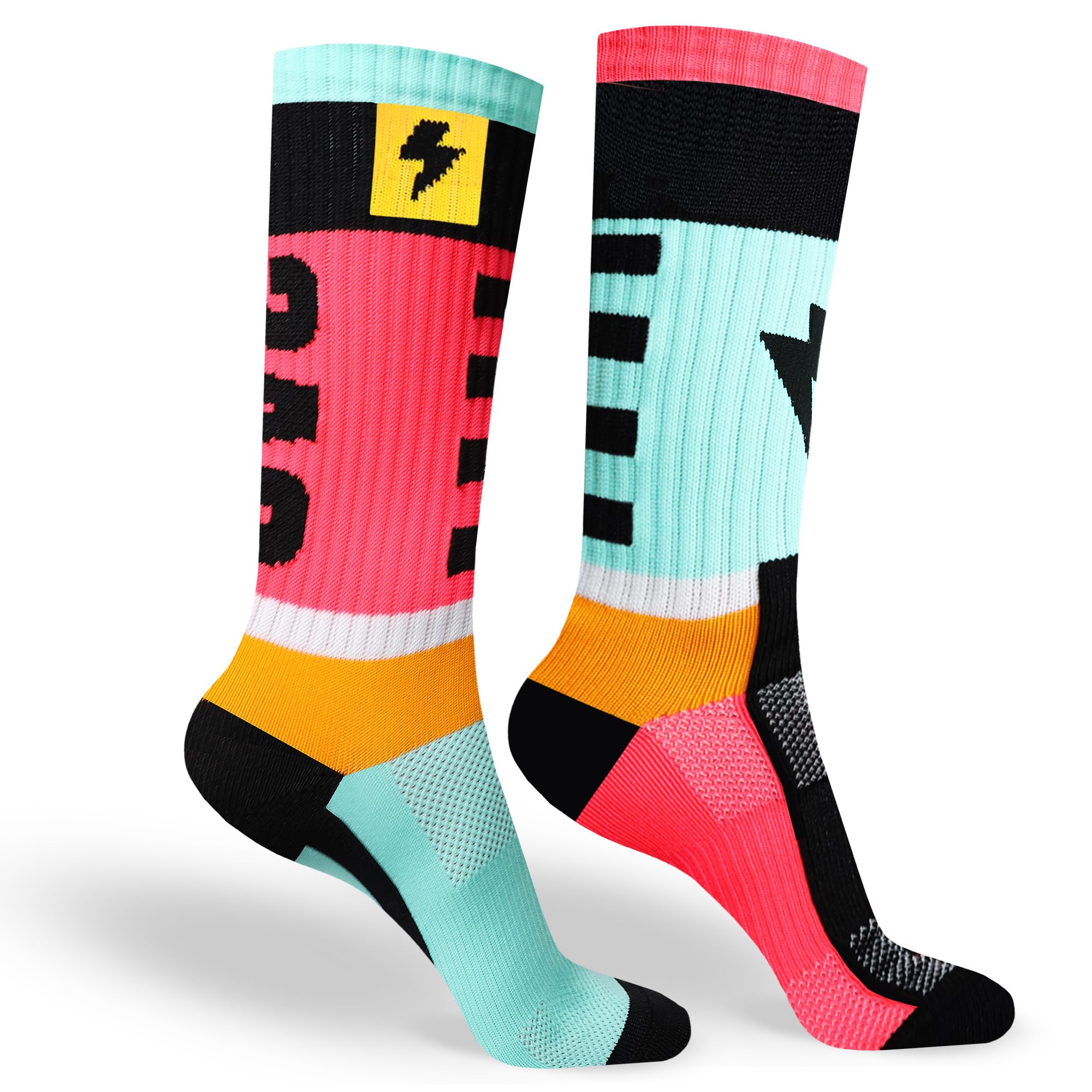 Calcetines de Deporte sin Costuras para Hombre y Mujer - Largos para Ciclismo, Running y Pádel