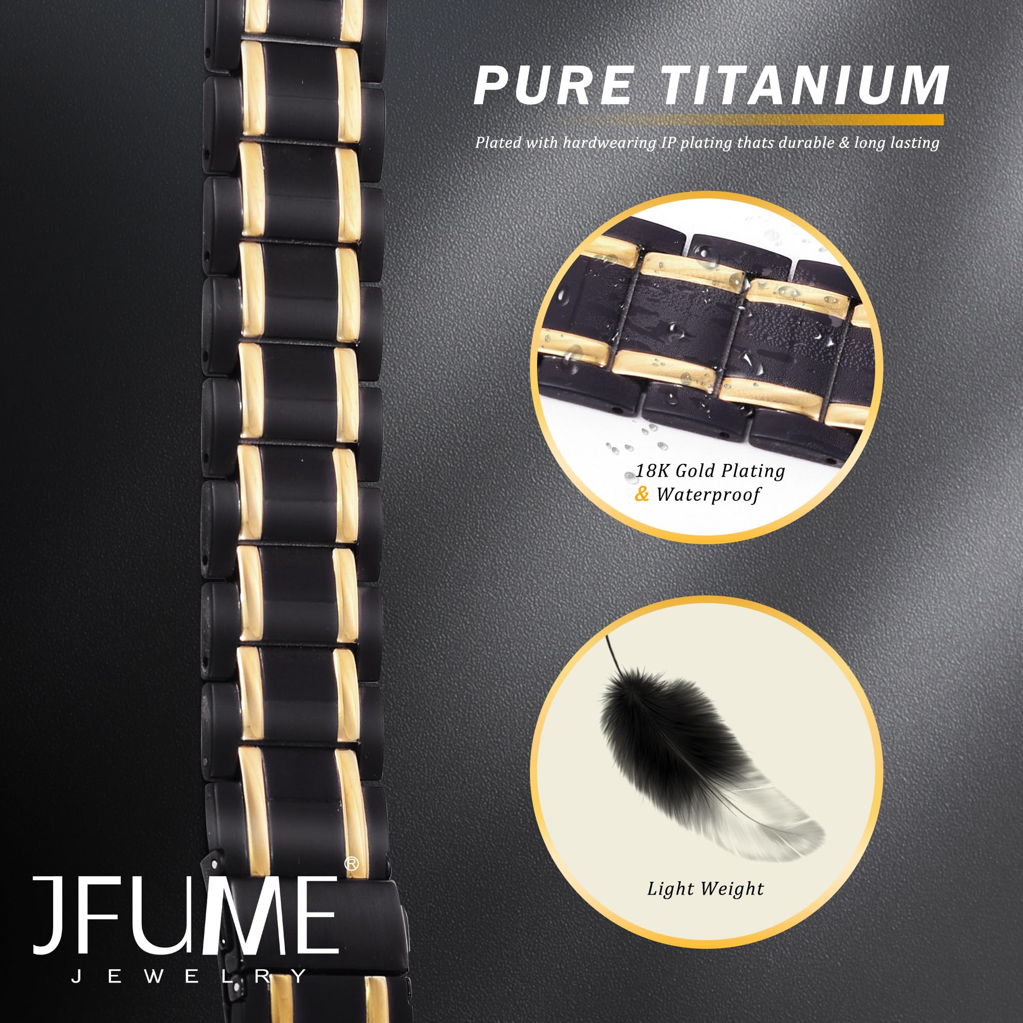 JFUME 18K Gold Titanium Magnetic Band Compatible with Apple Watch Band 38mm 40mm 41mm 42mm 44mm 45mm for iwatch Bands Series SE 9 8 7 6 5 4 3 2 2 - Image 3