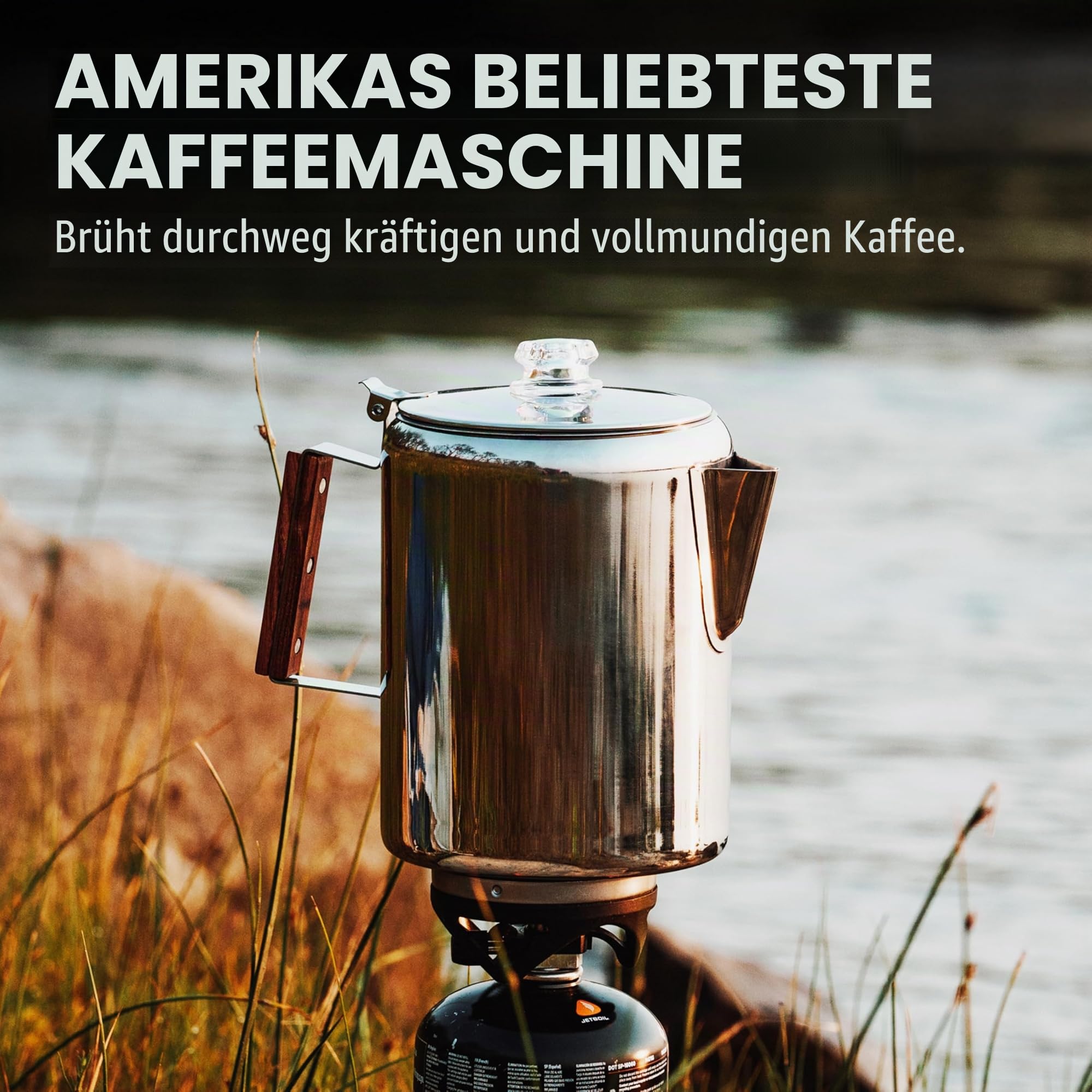 Coletti Bozeman Perkolator-Kaffeekanne – KEIN Aluminium, KEIN Plastik [9 Tassen]