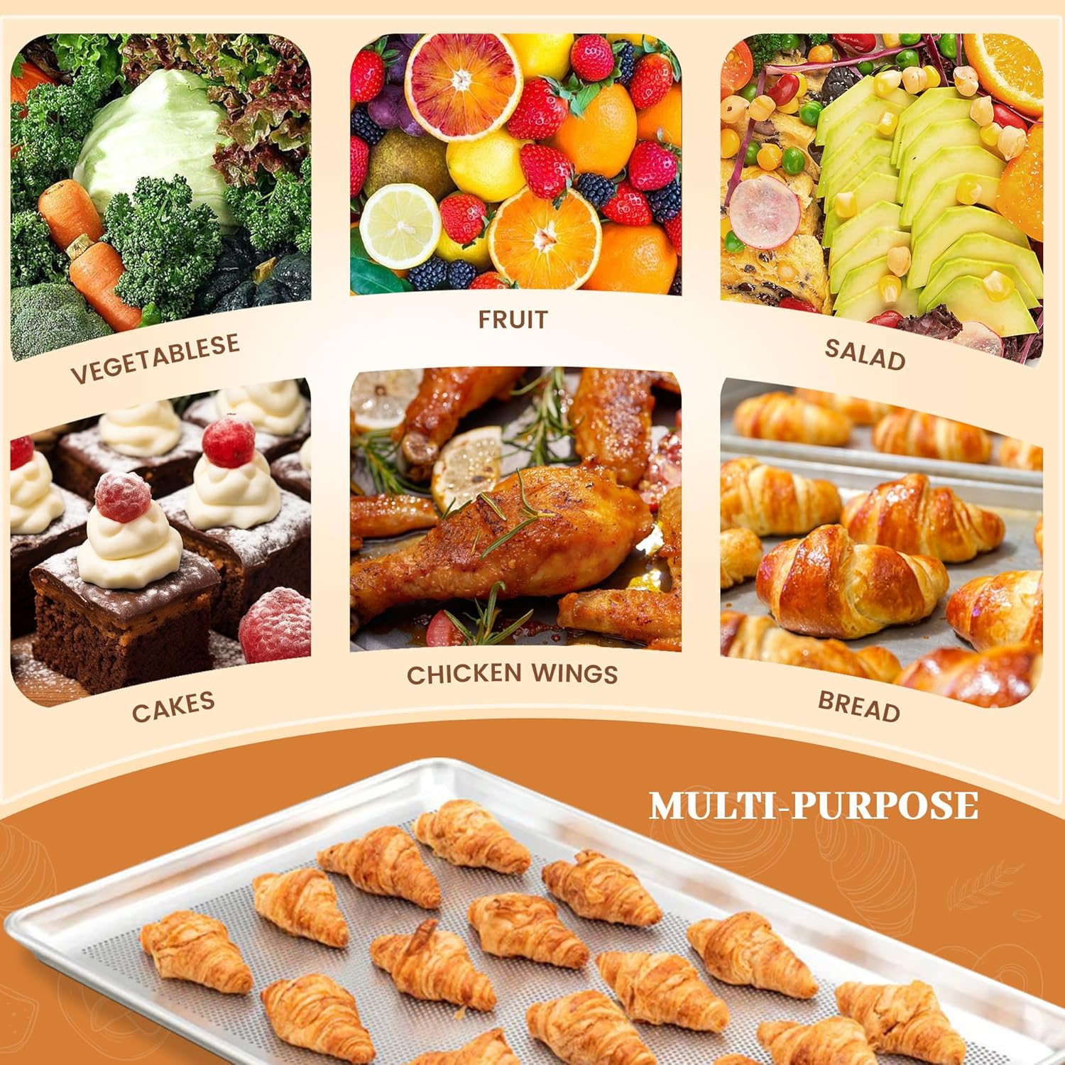 12 Pack Full Size Baking Sheet Pans Perforated, Aluminum Commercial Cookie Sheets Non-Stick, 26"x18" - Image 9