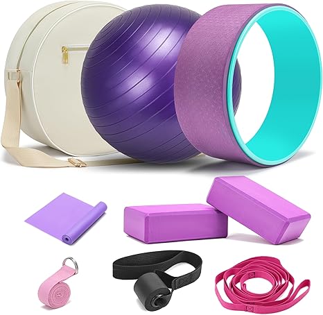 Complete Yoga Wheel Set with Foam Roller and Therapy Tools