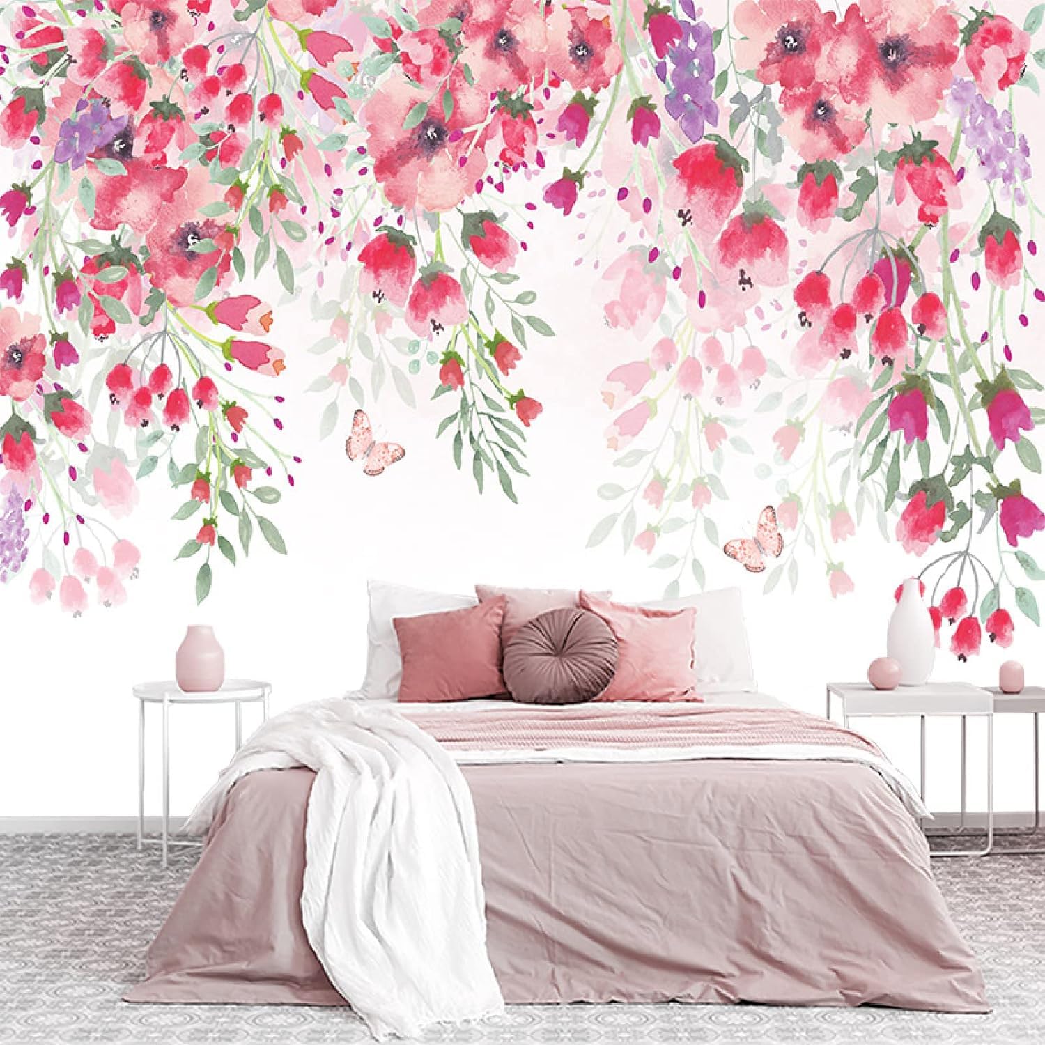 Papier peint 3D auto-adhésif plantes idéal pour masquer les défauts d'un mur de bureau