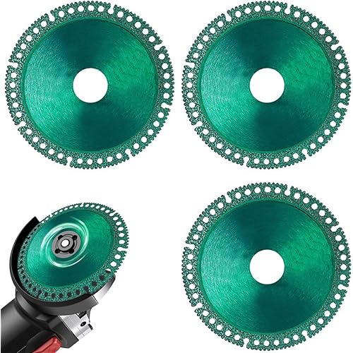 Indestructible Disc for Grinder, 4 Inch Glass Saw Ultra-Thin Saw Blade for Grinding of Glass, Jade, Wine Bottles, Tile, Composite Multifunctional Cutting Saw Blade（3 Piece）