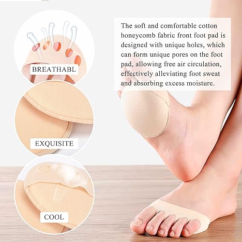 Miniatura 4 de Keroius Almohadillas invisibles de tela de panal transpirable, almohadillas metatarsianas gruesas y suaves para zapatos planos, tacones altos,