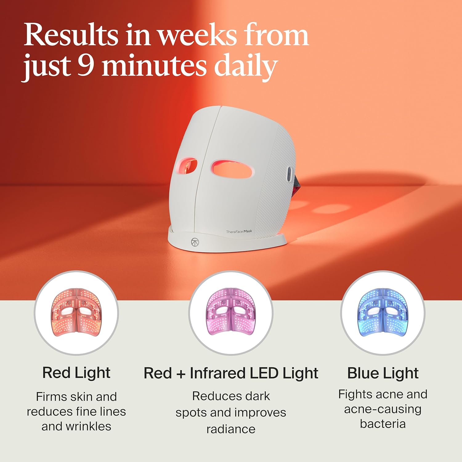 TheraFace Mask by Therabody - LED Light Therapy Skincare Face Mask with Vibrating Massage - Blue & Red Light Therapy and Facial Massager for Wrinkles, Skin Tightening & Dark Spots - FSA Eligible image 4