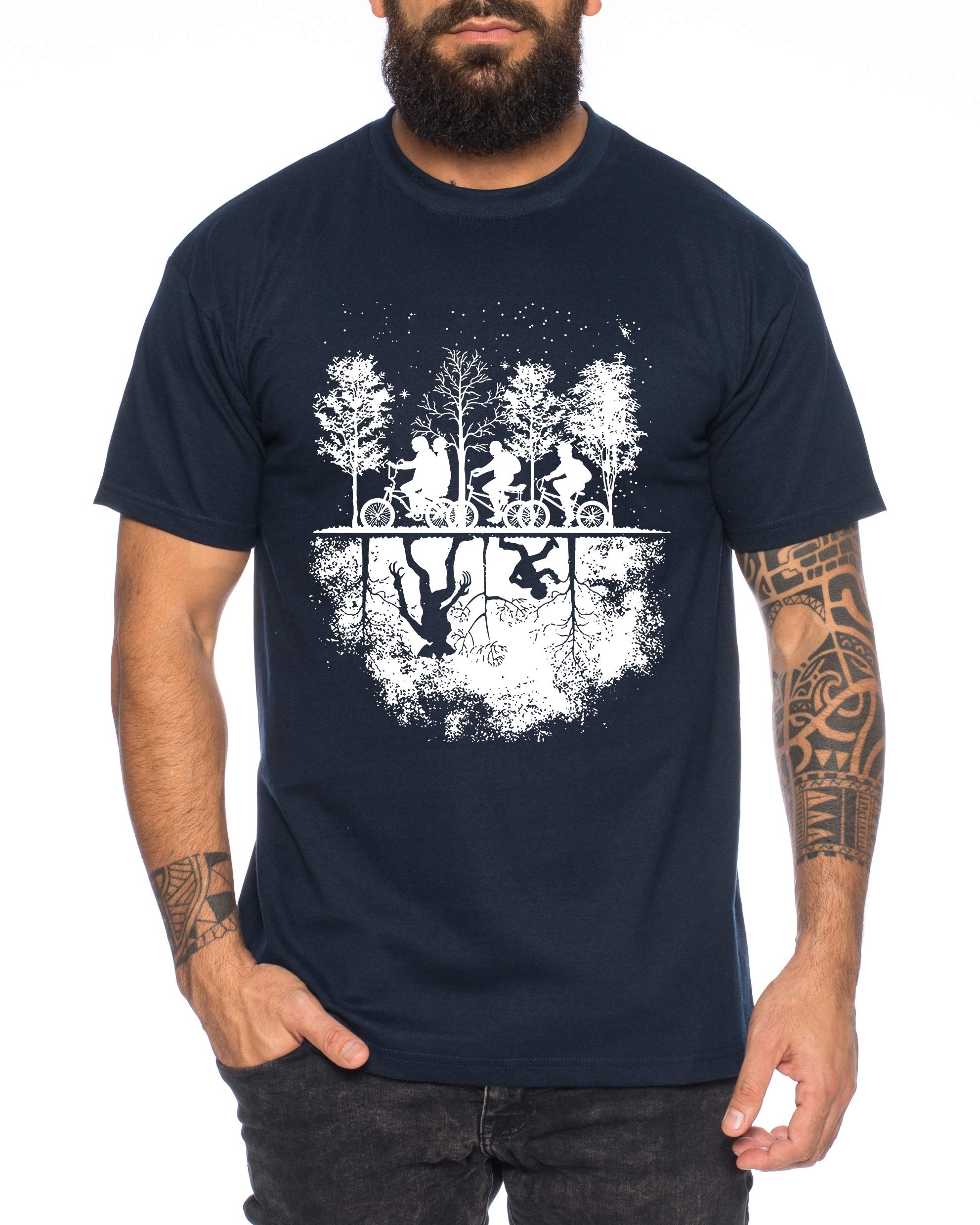 Stranger Upside Down - Men's T-Shirt Things Demogorgon Elfie Dustin Jane Hopper Upside Down tv blu-ray DVD