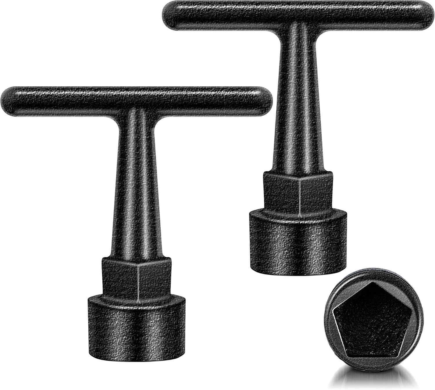 Enhon Curb Box Wrench for Pentagon Curb Boxes, Water Meter Wrench for Penta Socket, T Handle