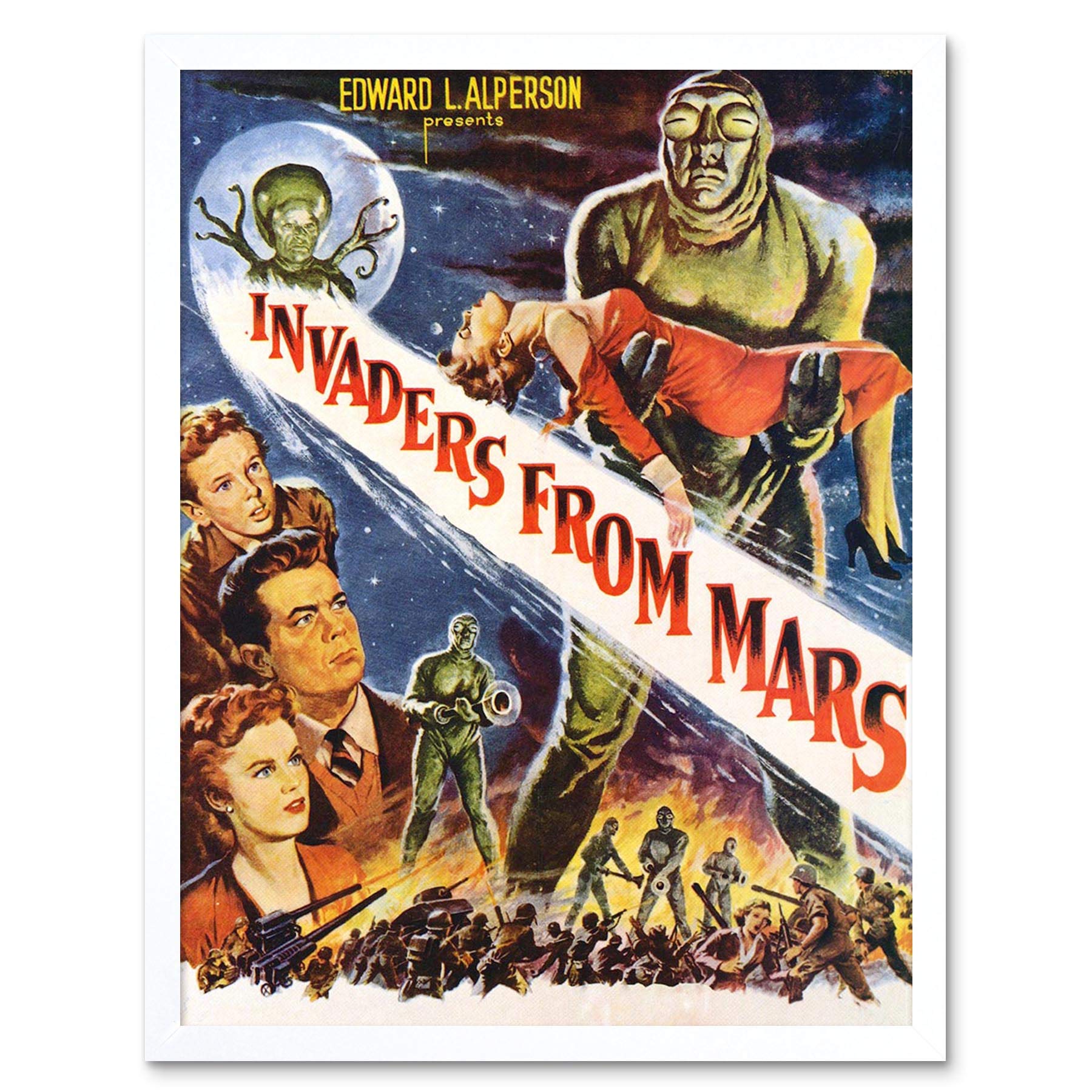 Wee Blue Coo Film Movie Invaders From Mars Alperson Sci Fi Aliens Art Print Framed Poster Wall Decor 12X16 Inch