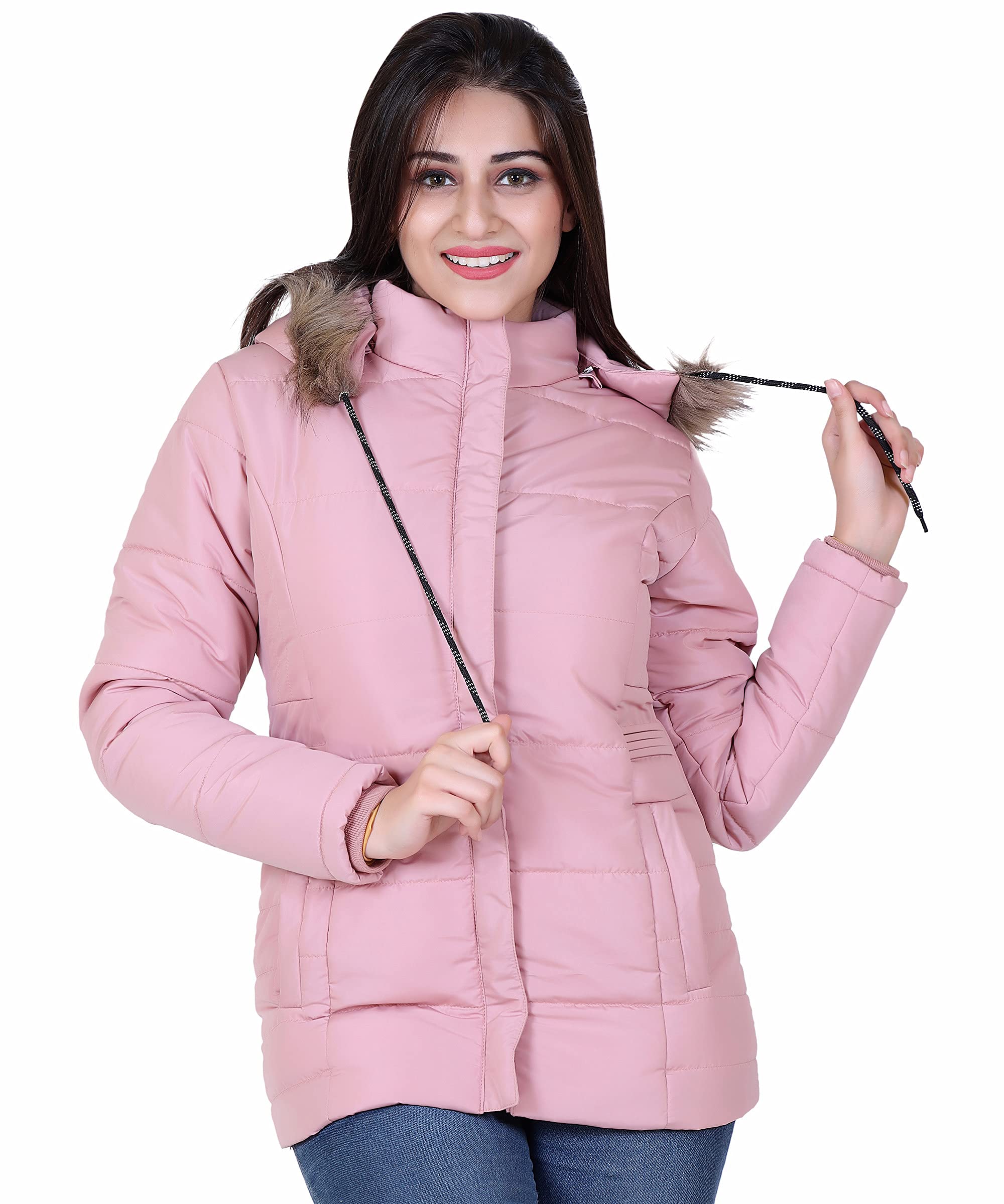 BrazoLatest Full Sleeve Puffer Winter Jacket for Women and Winter Jacket for Girl. Sweater Jacket/Fur Jacket/Water Resistant Jacket for Woman with Hood for keep you warm and comfort.