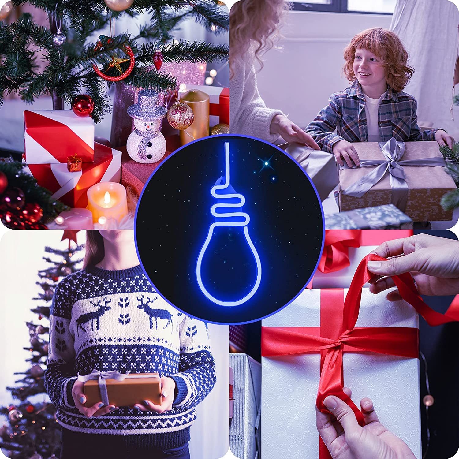 Łańcuch świetlny LED, neonowe żarówki, oświetlenie ścienne do sypialni, dekoracja ścienna, salon, bar, impreza (kolor gorący)