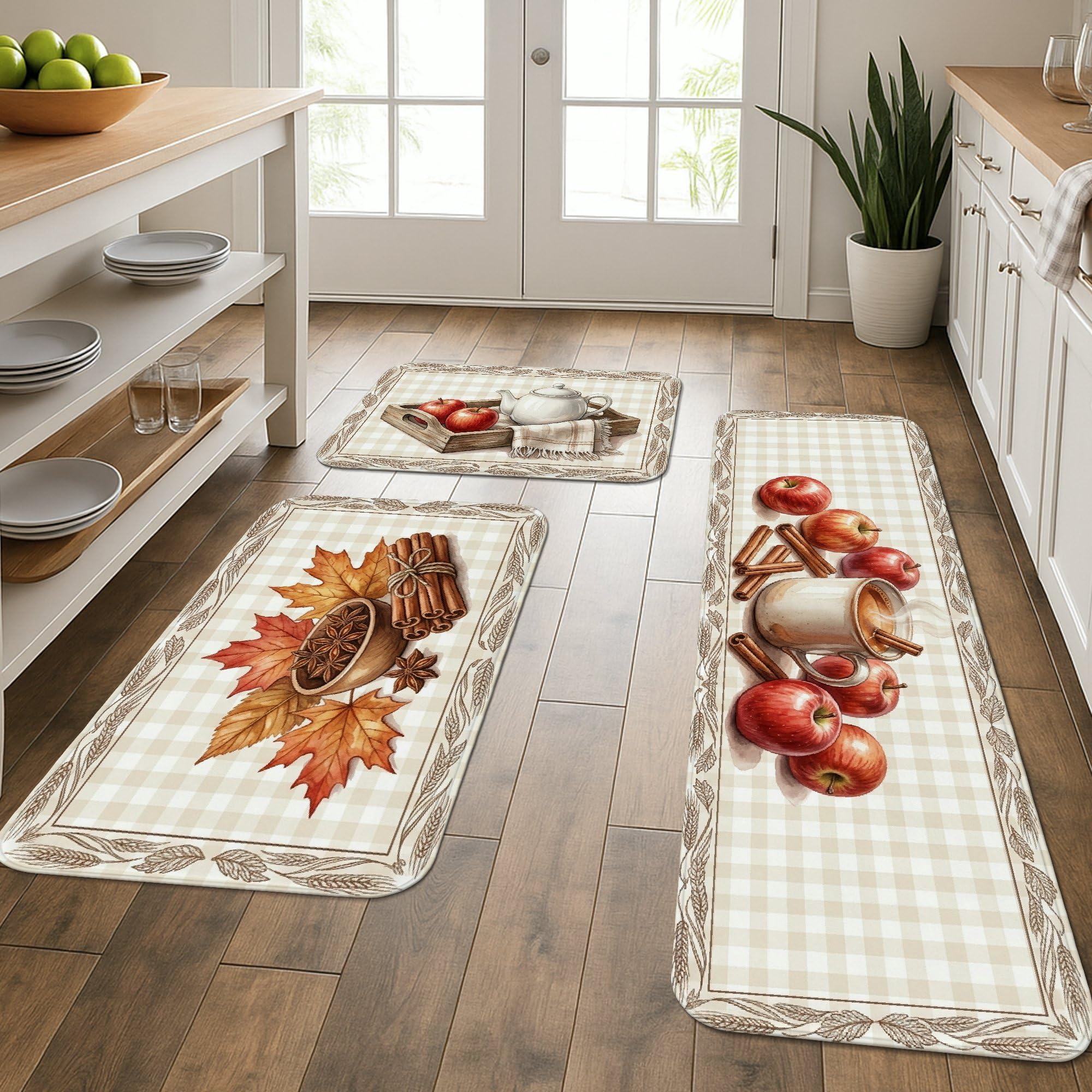 Tapis de cuisine lavable et rembourré lot de 3 tapis de sol