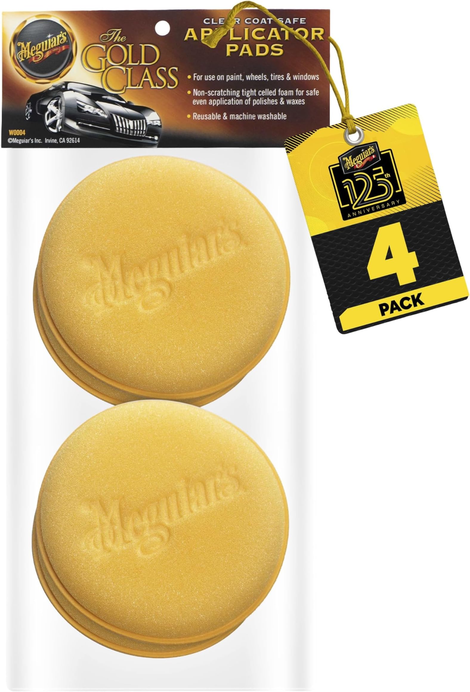 Meguiar's W0004 Foam Applicator Pad 4-1/2", 4 per pack