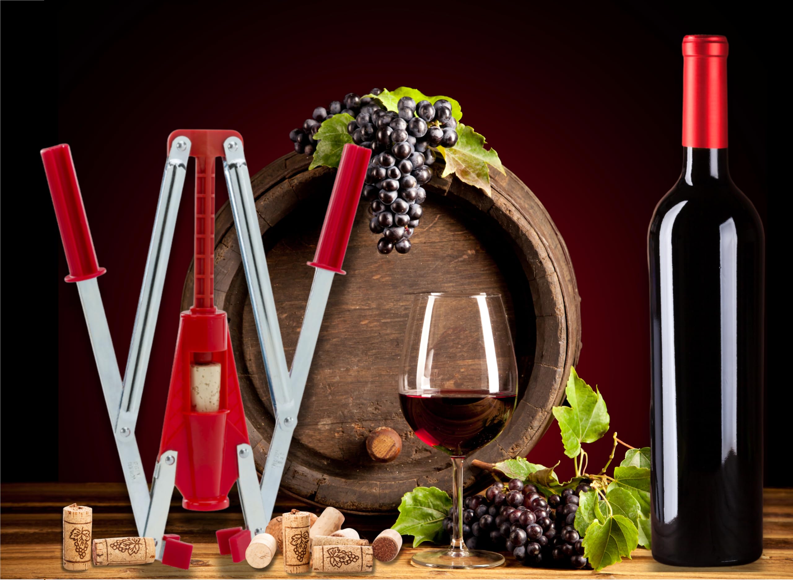 Rigamonti Happy Cork Tappatrice A Pinza - Con Morsetti Per Tappi Di Sughero, Made In Italy - Foto 3